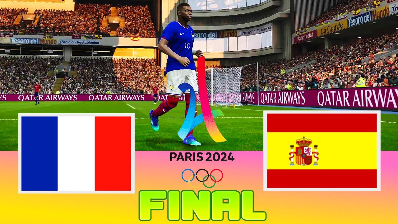 FRANCE vs SPAIN | Final Olympic Games PARIS 2024 | Full Match | Realistic PES Gameplay