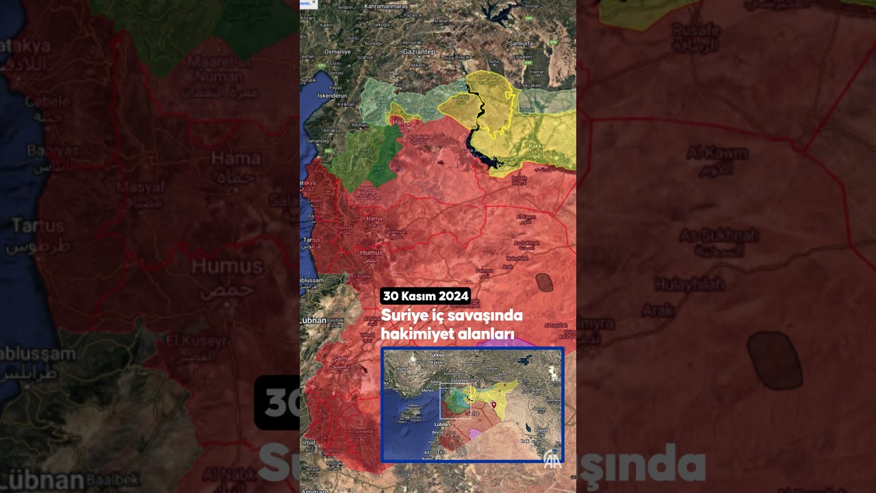 Suriye'de 27 Kasım'dan bug&uuml;ne g&uuml;n g&uuml;n hakimiyet alanları haritası