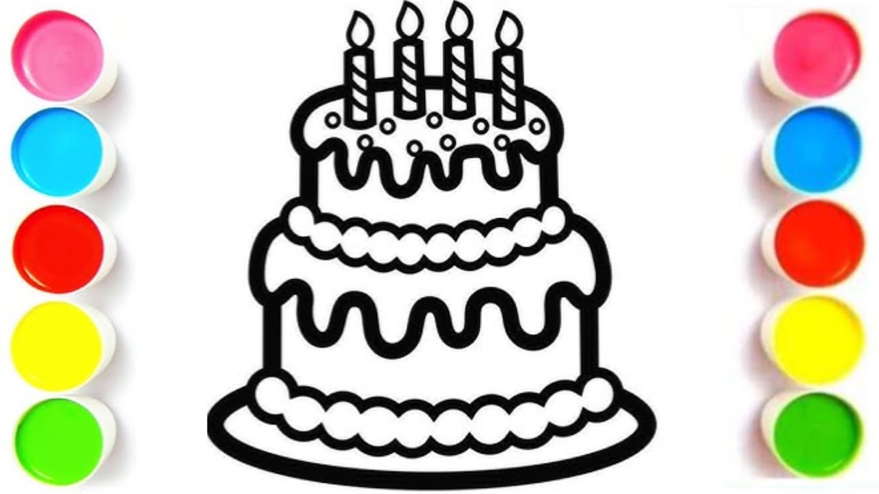 How To Draw A Birthday Cake | Birthday Cake Drawing #cake #kids 