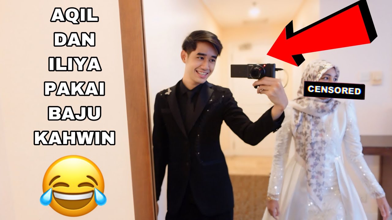 AQIL DAN ILIYA PAKAI BAJU KAHWIN 😂
