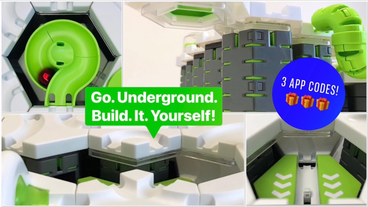 Gravitrax Underground: 3 variations on 1 baseplate! Build it yourself: 3 Gravitrax App codes 🎁🎁🎁!