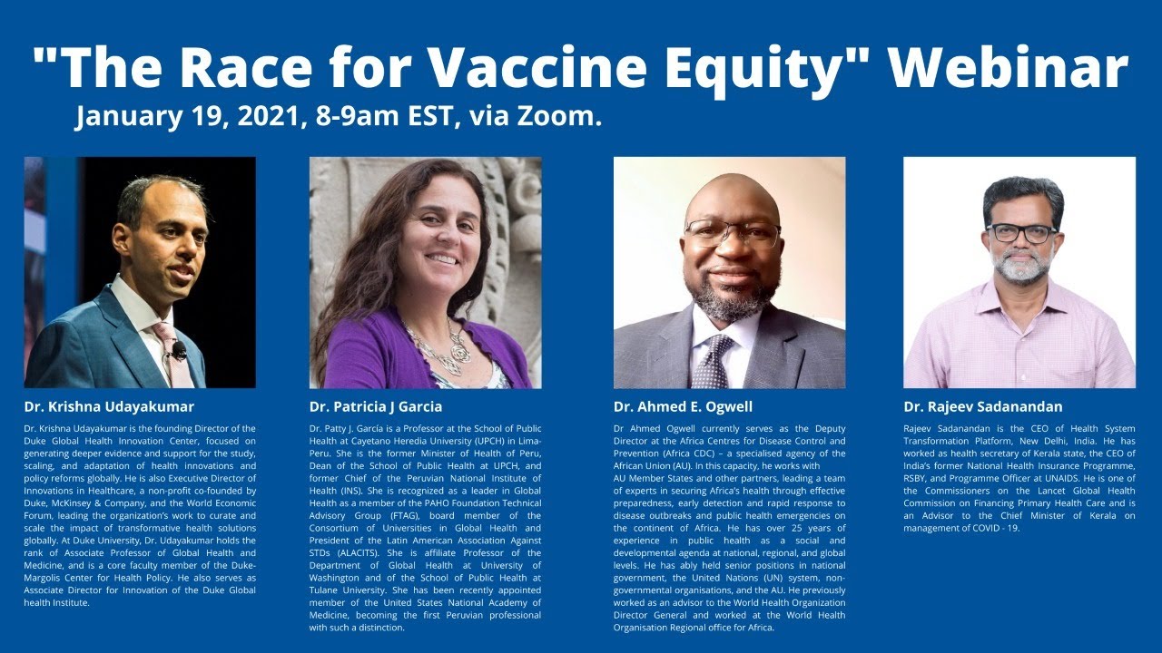 COVID Vaccine Webinar Series: The Race for Vaccine Equity