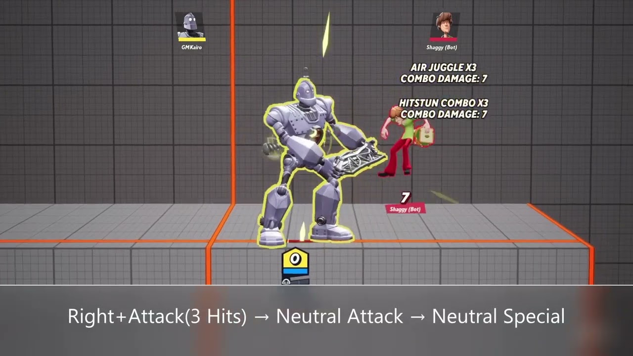 Iron Giant - Side Attack & Bolt Friends [MultiVersus Combo]