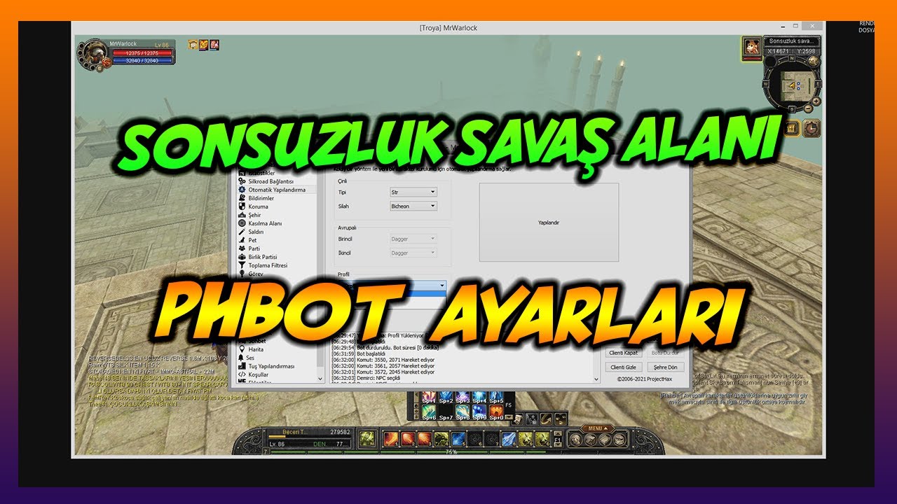 PHBOT İLE SONSUZLUK SAVAŞ ALANI | AFK ŞEKİLDE ARENA COİN KAS | SİLKROAD TÜRKİYE #TRSRO #SİLKROAD