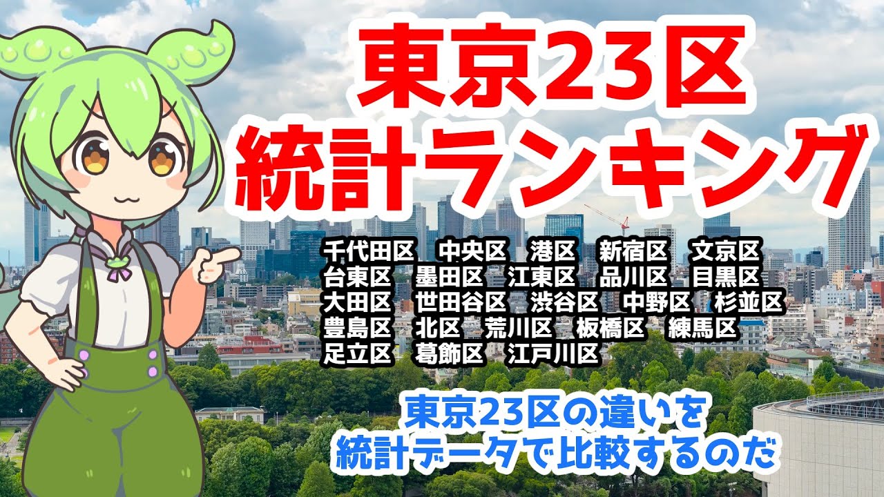東京23区統計ランキング 2025年版【23区は一緒じゃない！】