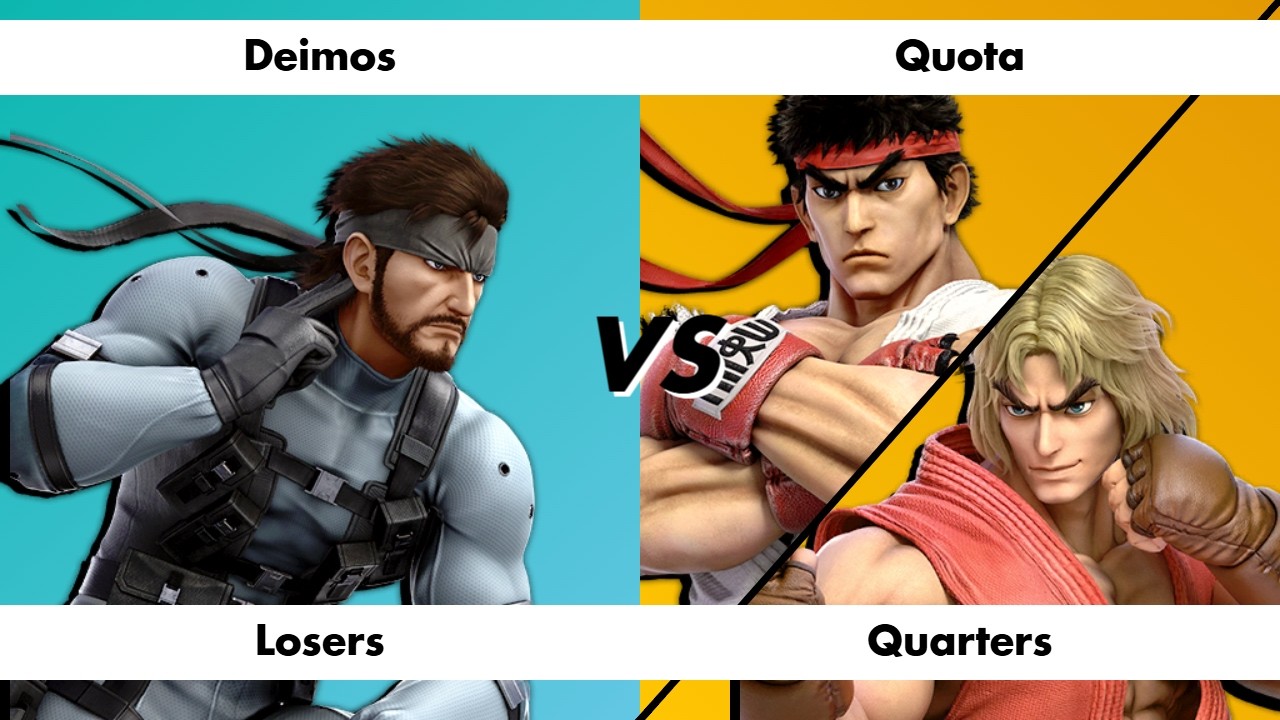 Деймос (Снейк) против Квоты (Рю, Кен) - ROK Esports Smash Ultimate #114 Четвертьфинал проигравших