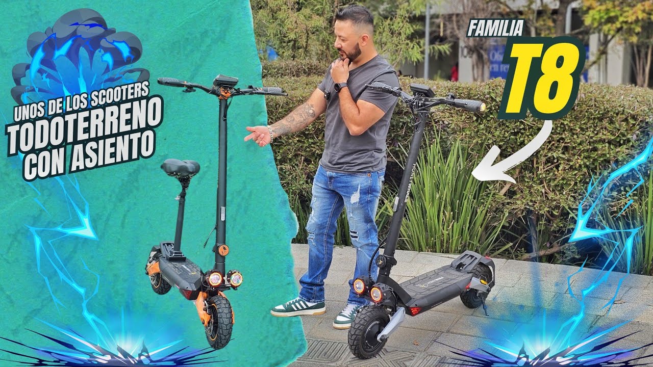 Los dos scooters eléctricos más cómodos y poderosos de la familia T: el T8B Dual y el T8A.