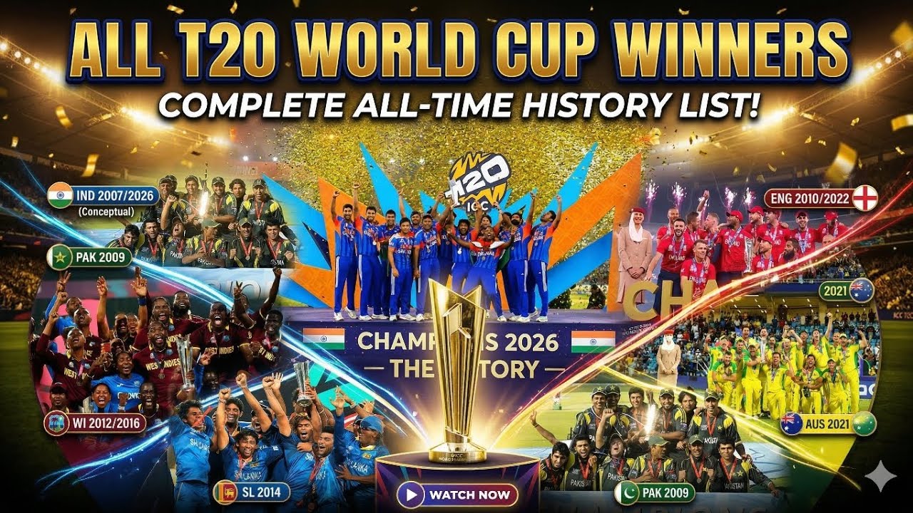 Every T20 World Cup Winner: 2007 to 2026 Complete History
