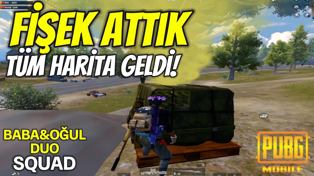 FİŞEK ATTIK TÜM HARİTA GELDİ ! BURAK GAME SOLO SQUAD PUBG MOBİLE