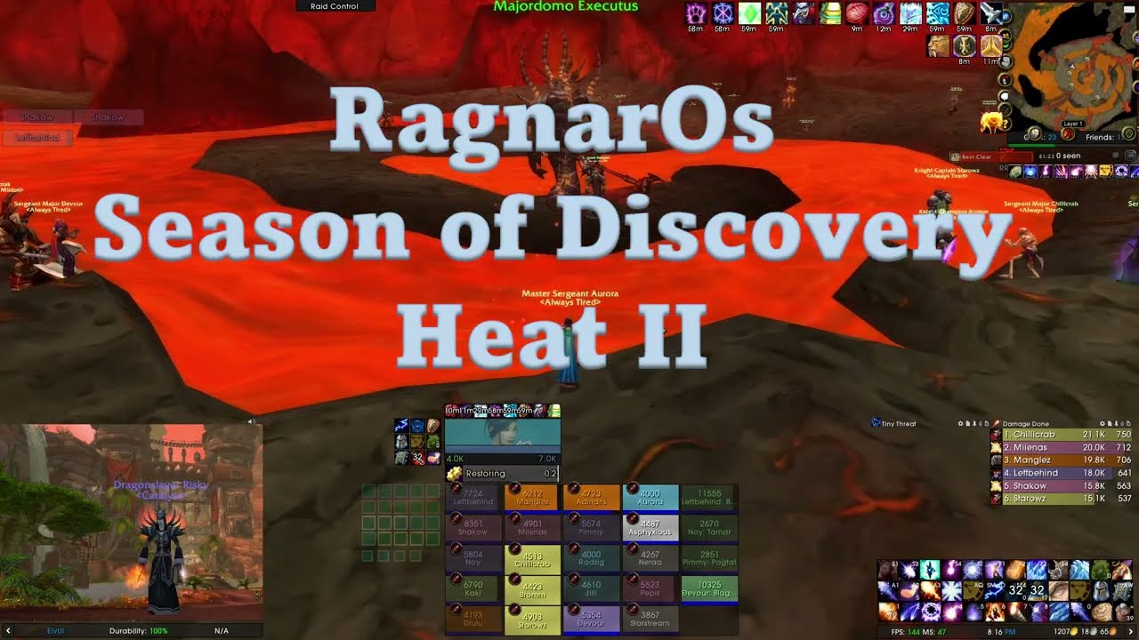 Ragnaros (Heat Two) on Season of Discovery Arcane Mage Healer POV.