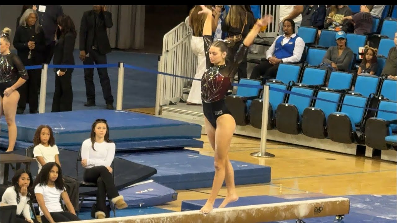 Whitney Jencks scores a 9.725 for Nebraska gymnastics v UCLA - January 17, 2026