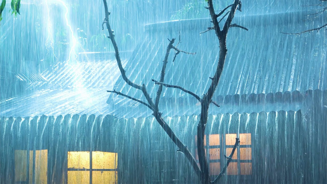 (NO ADS) Instant Sleep with Heavy Rain & Thunder Sounds — Calm Your Mind Fast