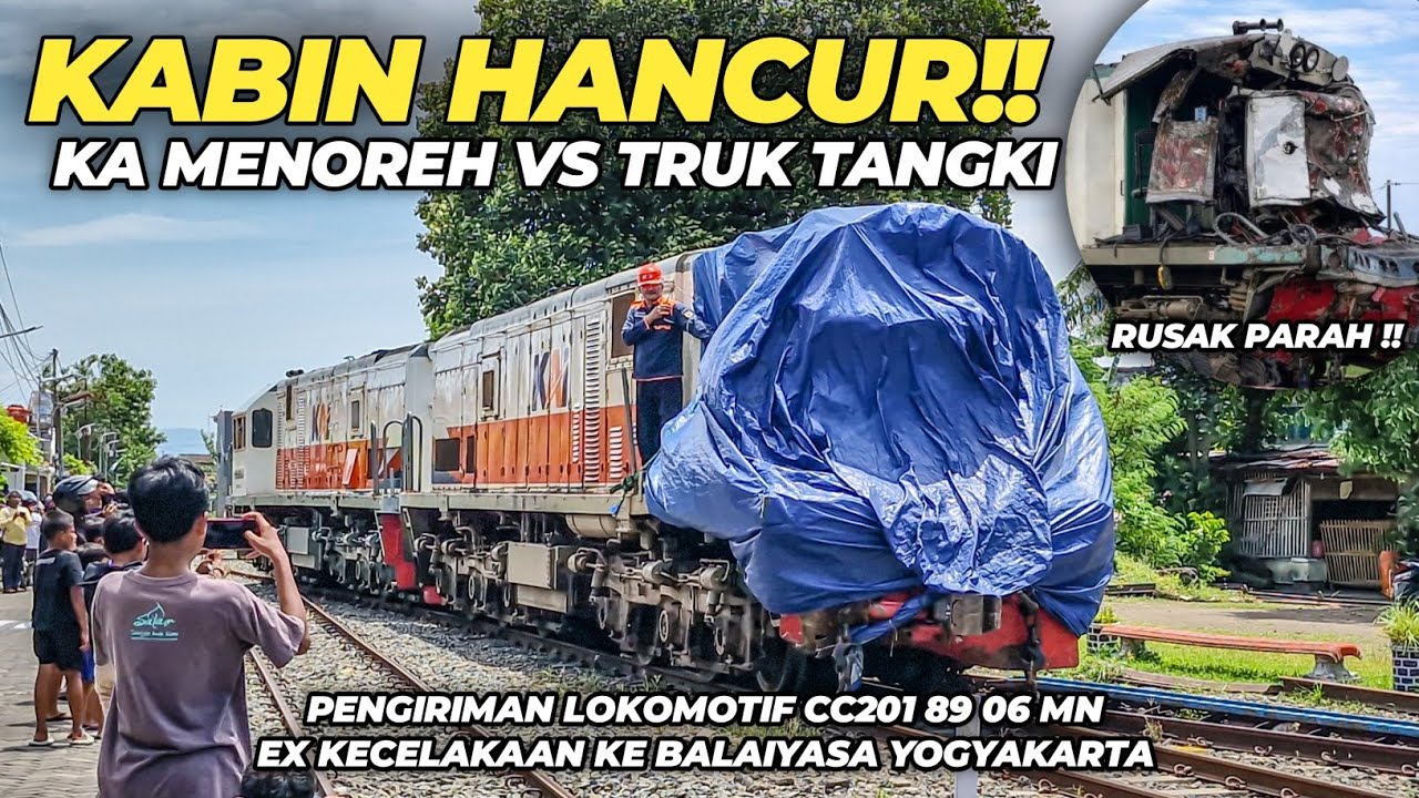 KABIN HANCUR KERETA MENOREH VS TRUK DI WARUDUWUR - BABAKAN‼️Pengiriman CC201 89 06 ke Yogyakarta