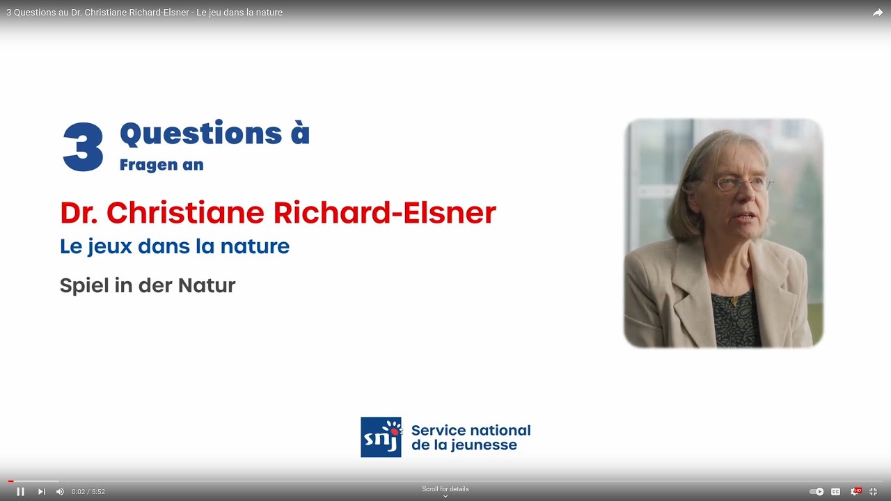 3 Questions au Dr. Christiane Richard-Elsner - Le jeu dans la nature