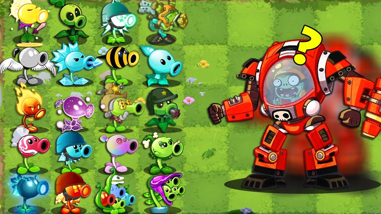 All Pea Plant  Max level Vs Z-MECH Zombie - Pvz 2 Challenge