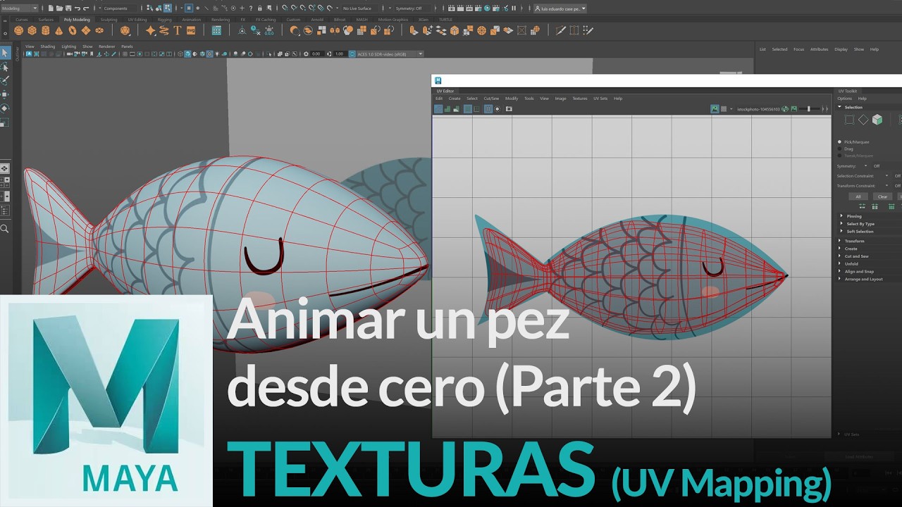 Animar un pez en Maya desde cero (Parte 2 de 4) - Texturas