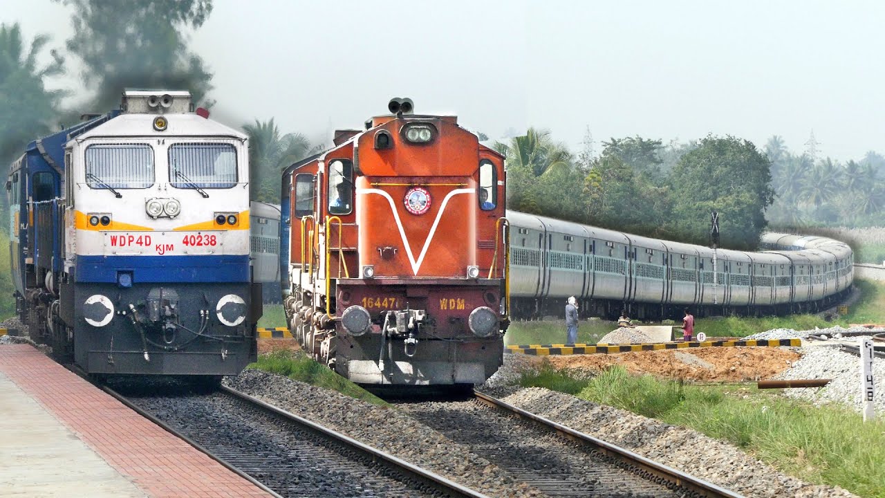 EMD Vs ALCo  24 COACH Indian Trains ROLLER COASTER Beauty