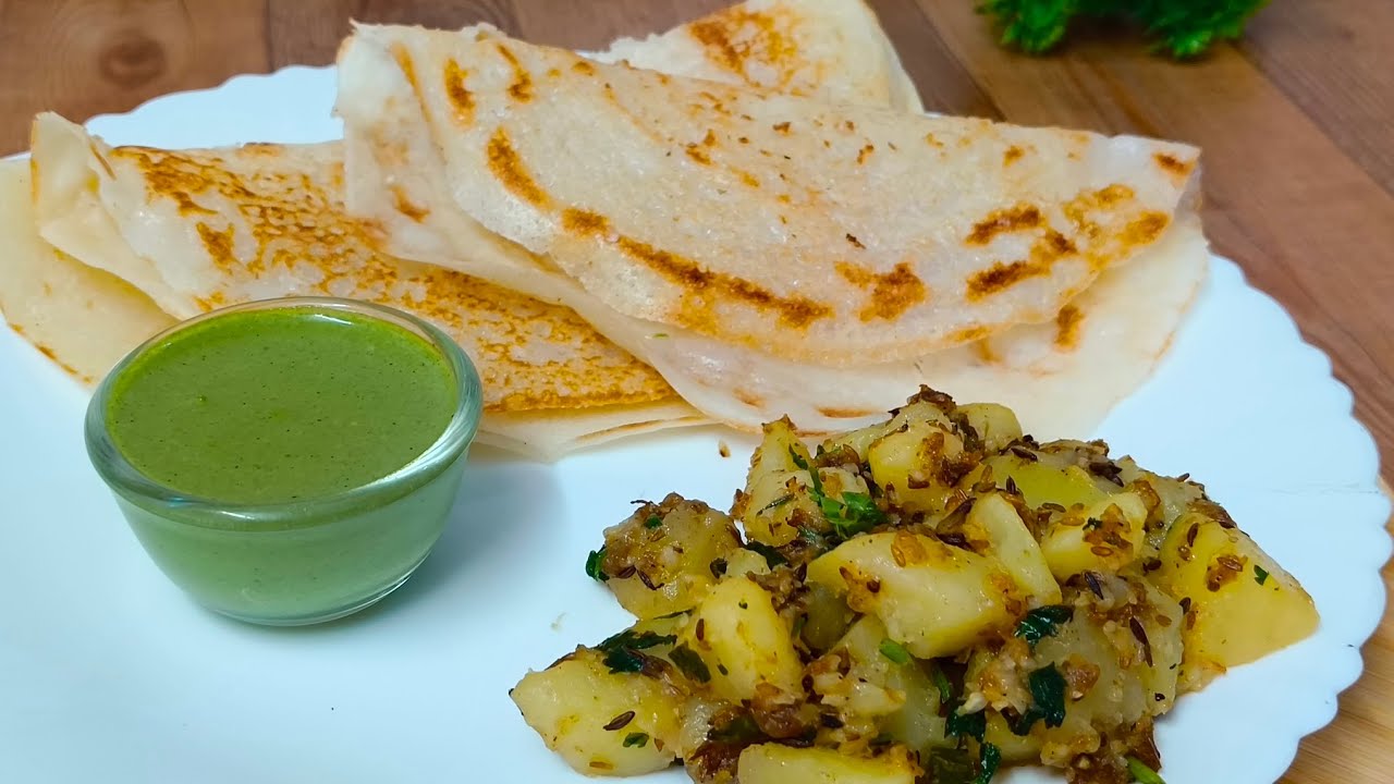 व्रत के लिए स्वादिष्ट आलू डोसा और  चटपटी चटनी l Navratri Special Recipe l Vrat ka Dosa Recipe