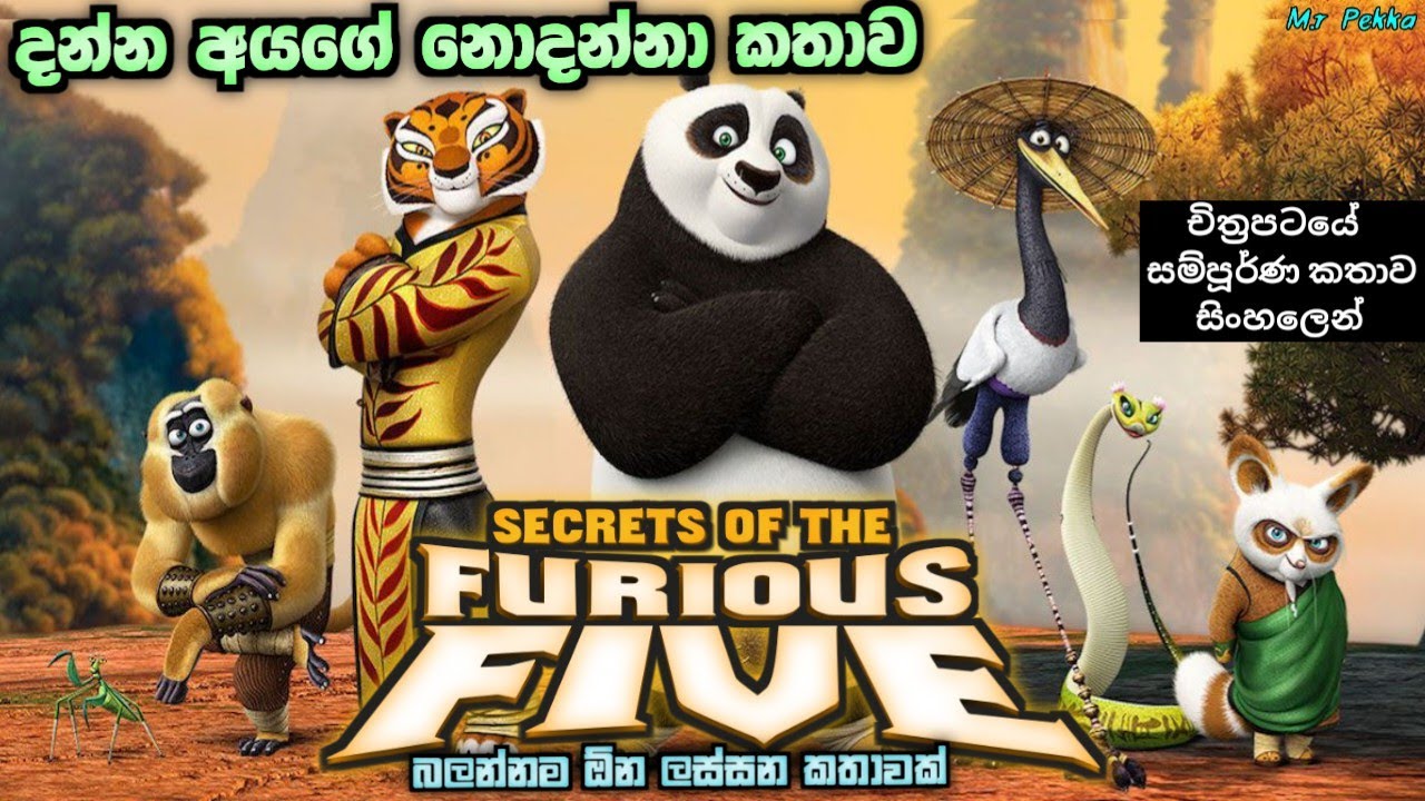 කුංෆු පැන්ඩා 4ට කලින් මේක බලන්න|KUNG FU PANDA SECRETS OF THE FURIOUS FIVE FILM EXPLAINED IN SINHALA