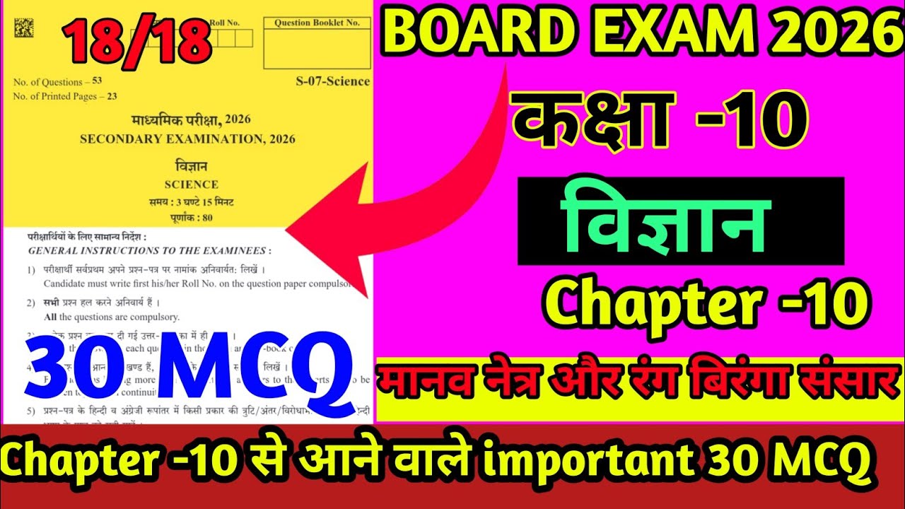 कक्षा 10 विज्ञान Chapter 10 से आने वाले Top 30 MCQ | Board 2026