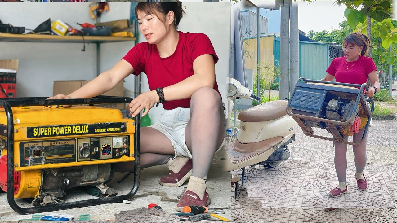 Genius Repair Girl: Successfully Repaired a Generator Abandoned at a Scrap Yard