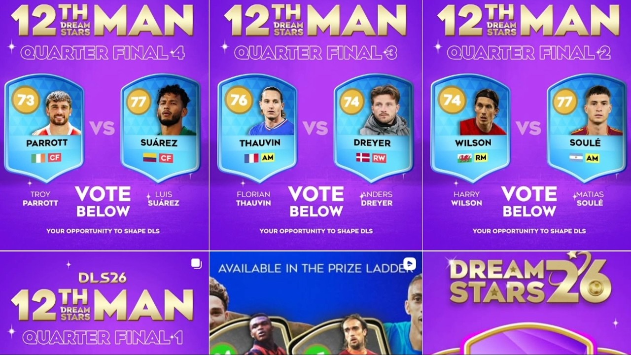 DLS 26 | Saiu !! Votação para o 12° Jogador Dream Stars