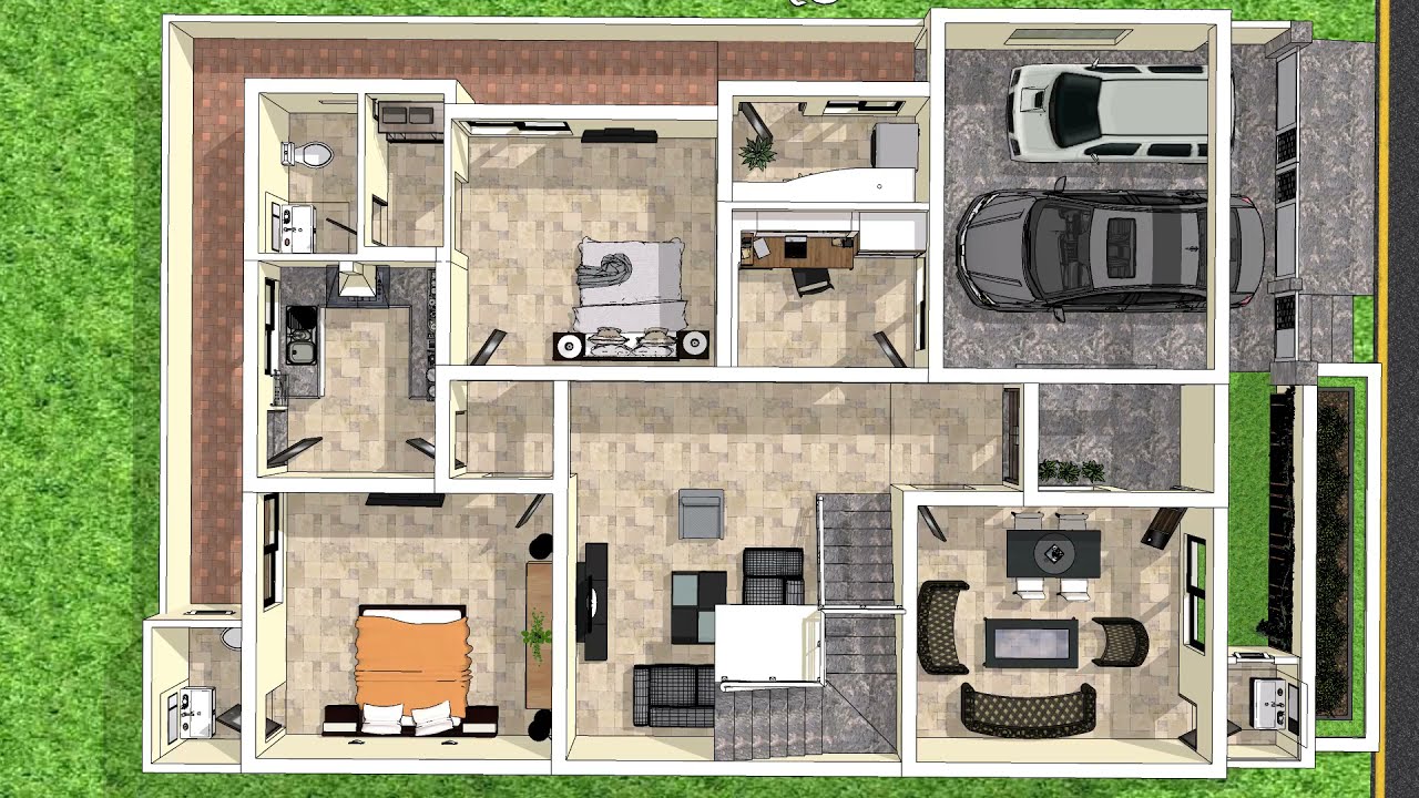 10 Marla House with Elevation Video Animation |39'x60' Double Storey House Complete 3D Elevation|