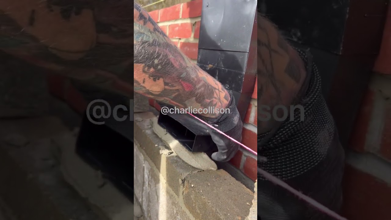 Installing a telescopic vent! 👌🧱 #bricklaying #ventilation #asmr #brickwork #substructure