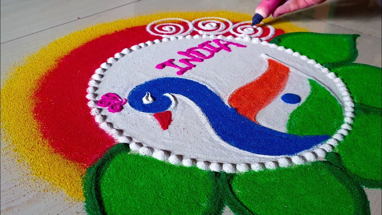 Independence Day Rangoli. 15 August Rangoli. Rangoli Designs For Independence Day. Rangoli Designs