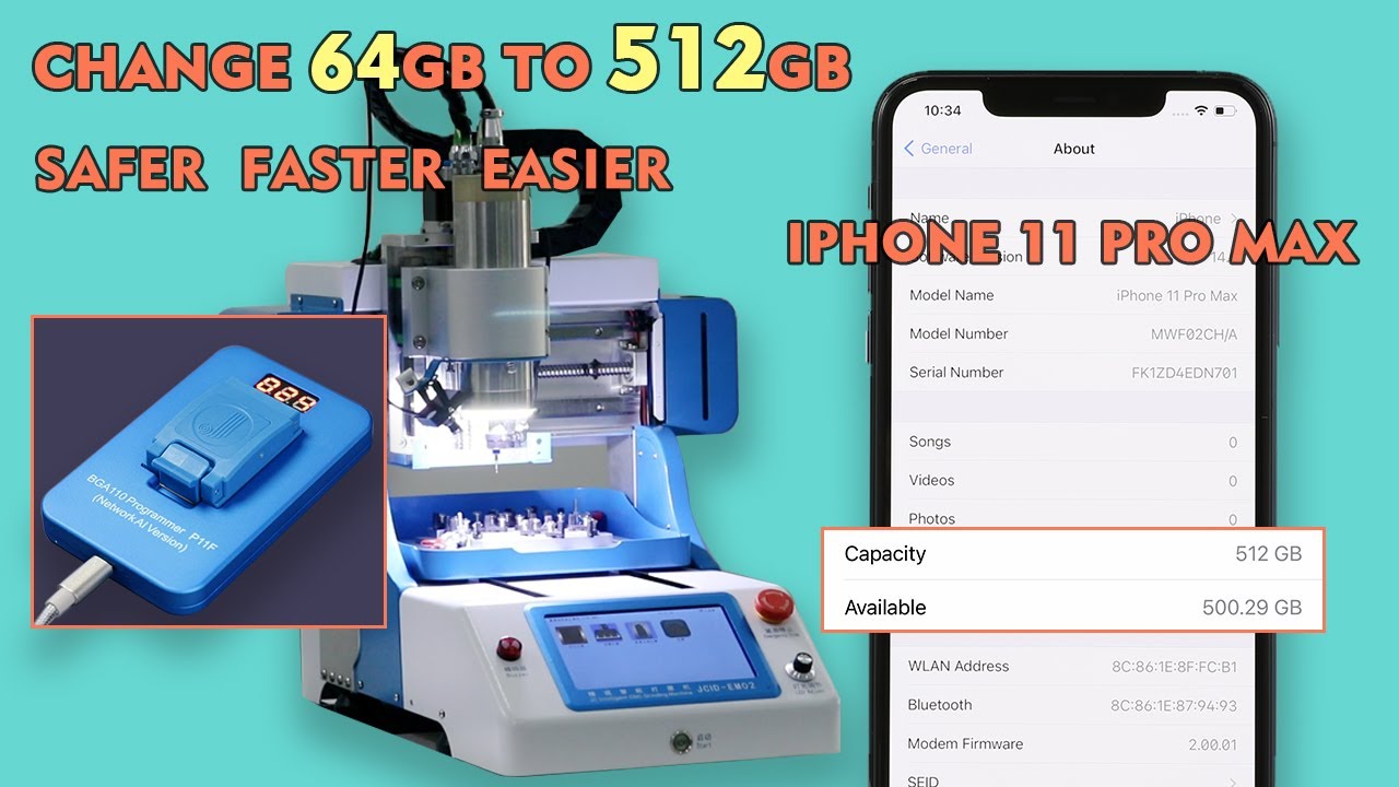 JCID-EM02 Grind Machine- How to Upgrade iPhone 11 Pro Max from 64GB to 512GB Easily?