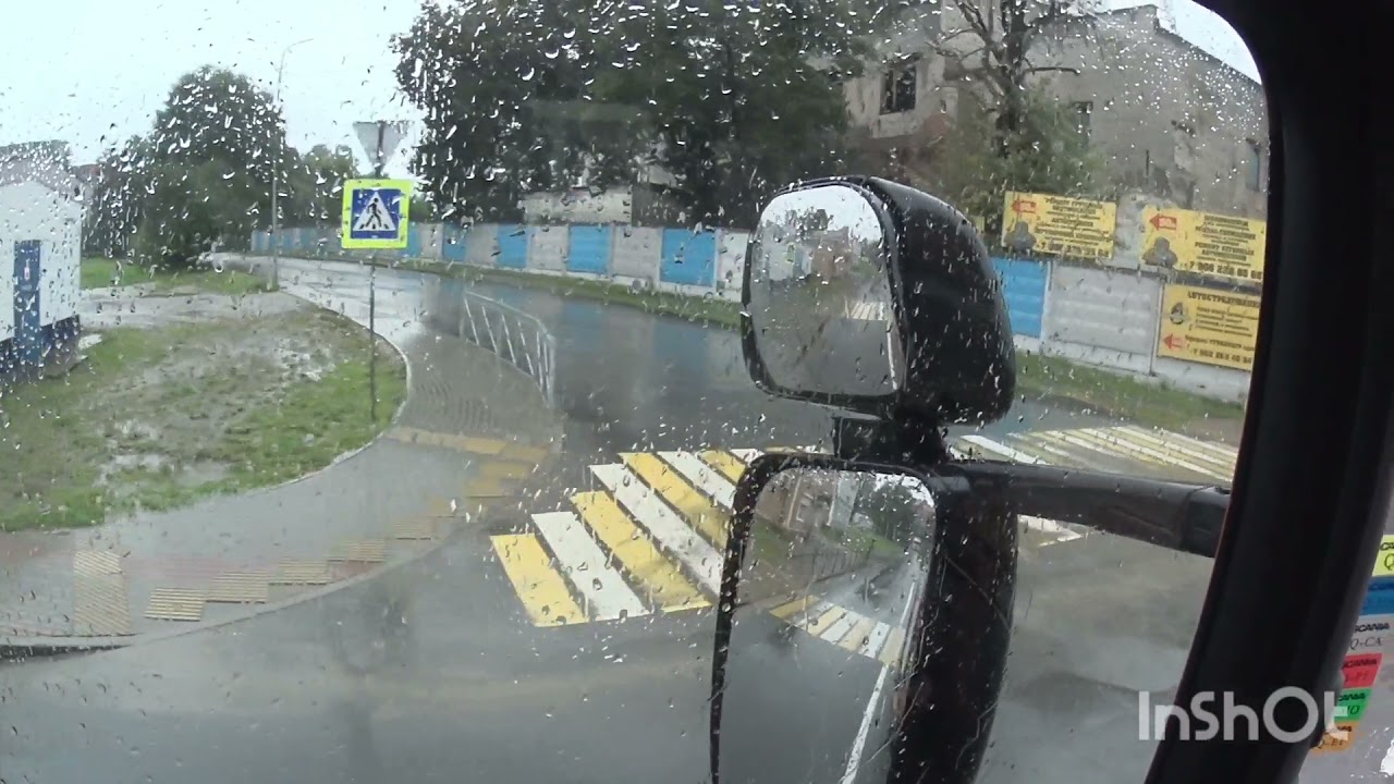 г.Черняховск Калининградской обл., вид из кабины Скании. Chernyakhovsk town of Russia. Scania truck