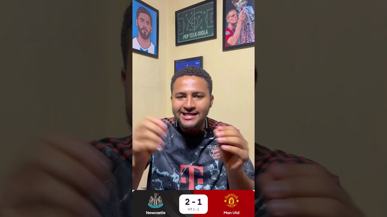 Newcastle defeat Man Utd at home, ending their unbeaten run #premierleague #manchesterunited