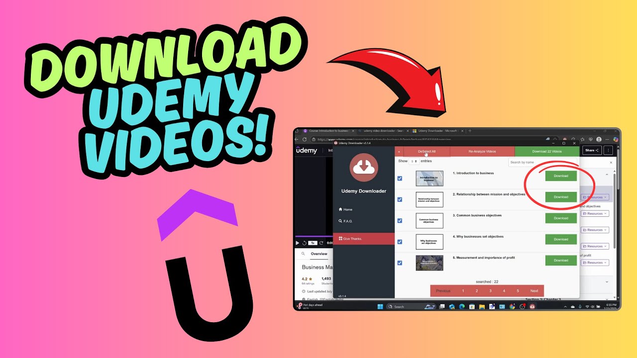 How to Download Udemy Videos for Free on Your PC/Laptop!