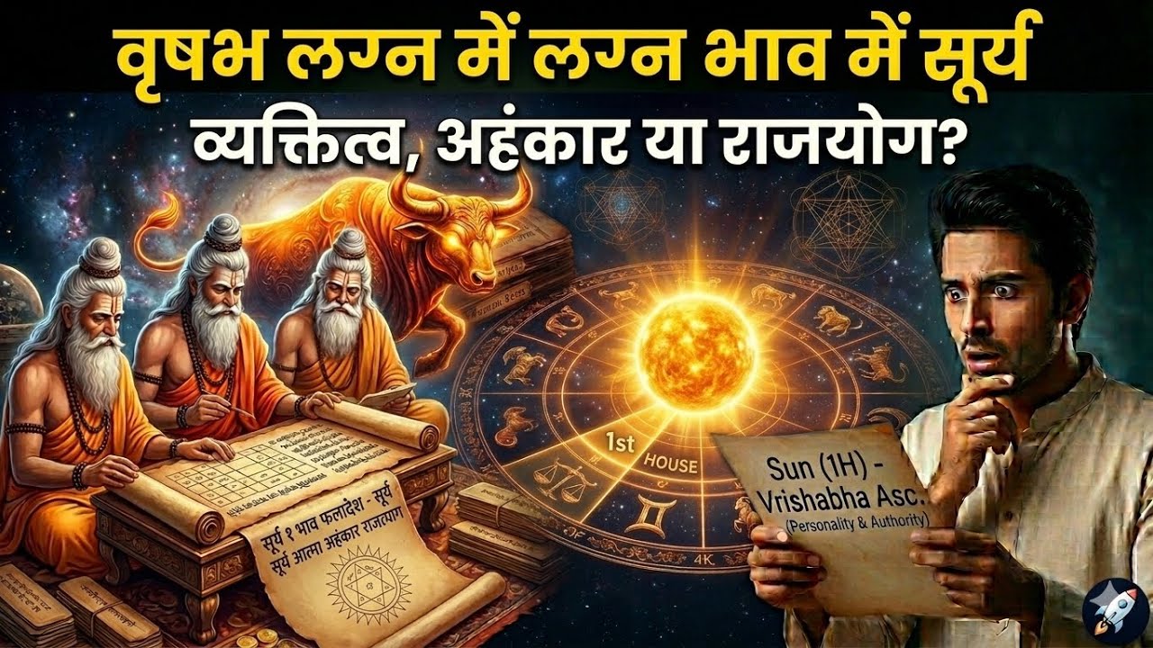वृषभ लग्न में लग्न भाव में सूर्य | Sun in 1st House for Taurus Ascendant | Personality, Ego & Health