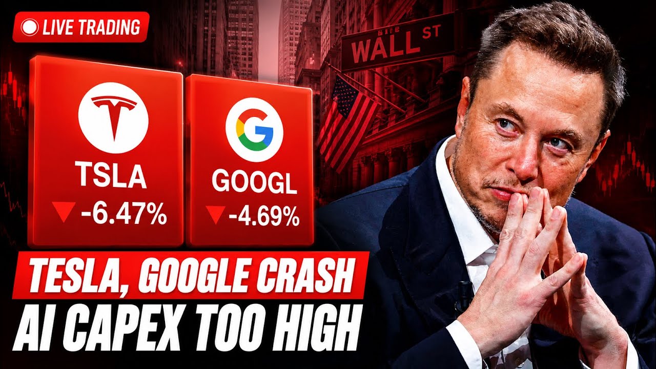 Tesla Google Sell-Off After Earnings 🚨 AI Spending Concerns | Live Trading Stock Market Today $TSLA
