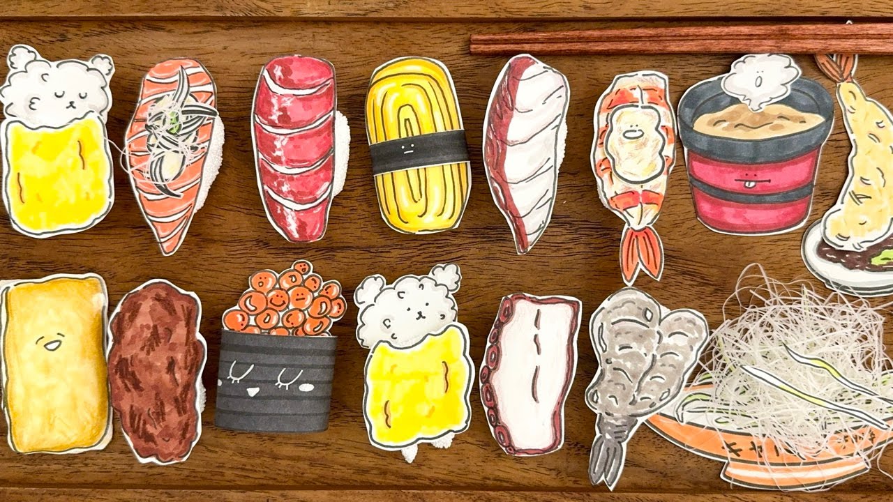 [🚀paperdiy] 스시 만드는 방법🍣 ASMR 회뜨기 & 스시 먹방 How To Make Sushi & mukbang 🔇No music | paper pepper