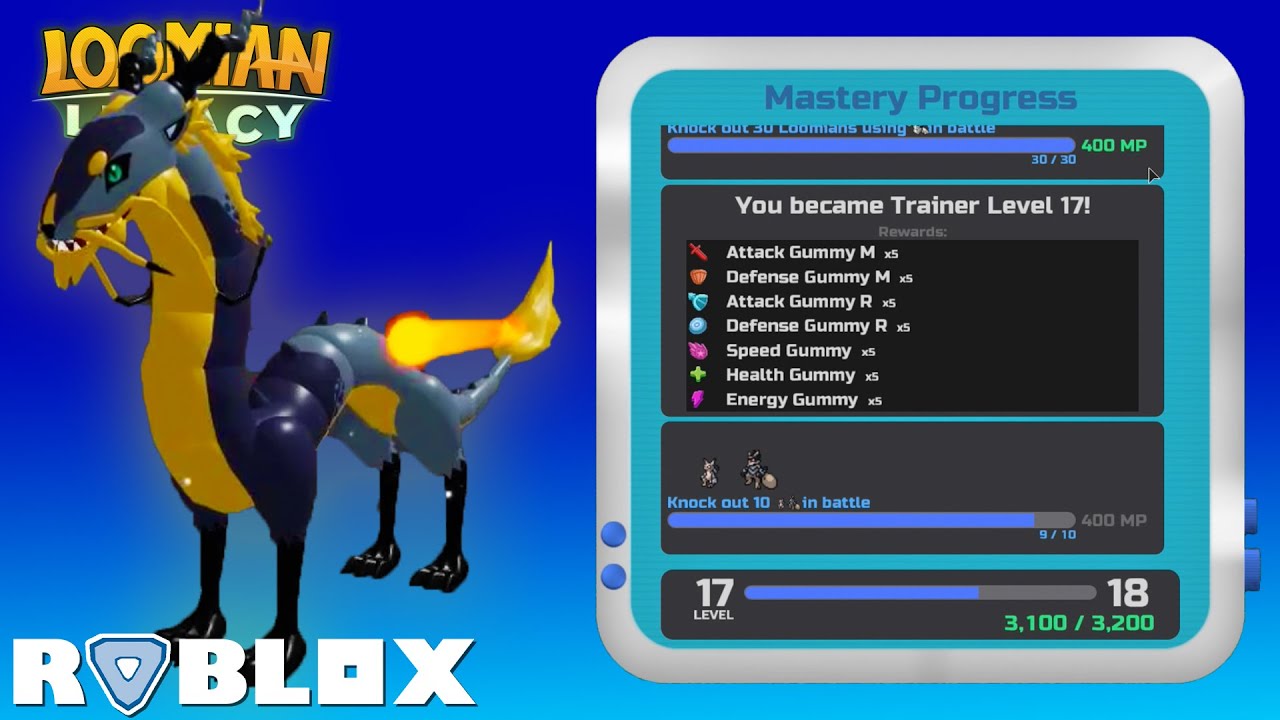 GAMMA GLEAMINGS in Loomian Legacy Mastery Update! | ROBLOX