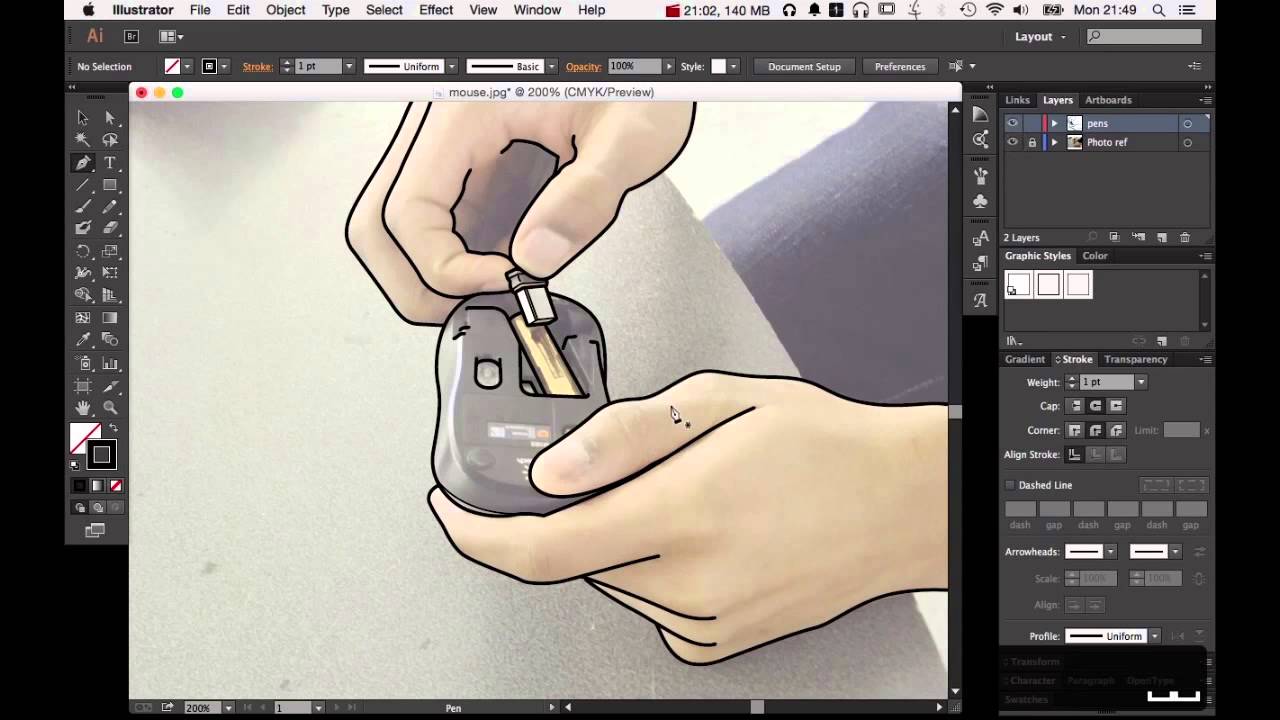 Industry grade storyboard line art in Illustrator