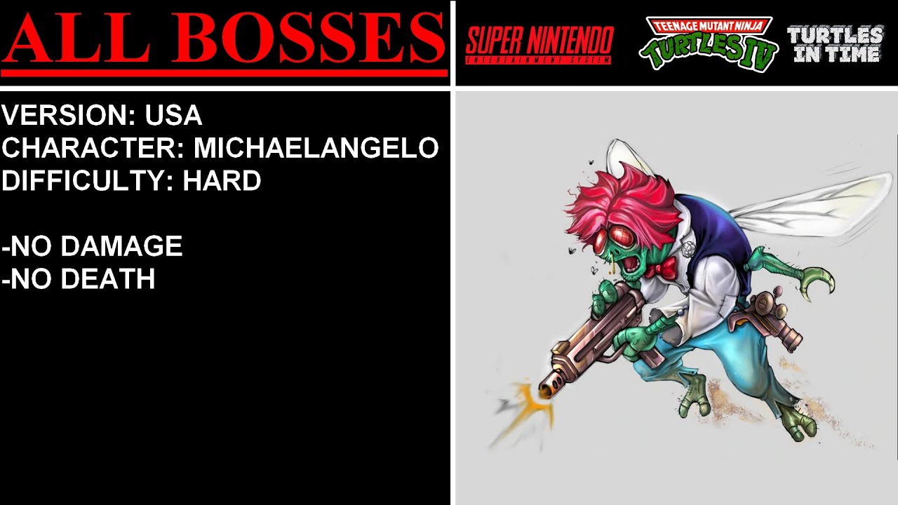 T.M.N.T. IV: Turtles in Time [USA] (Super Nintendo) - (All Bosses | Hard Difficulty)