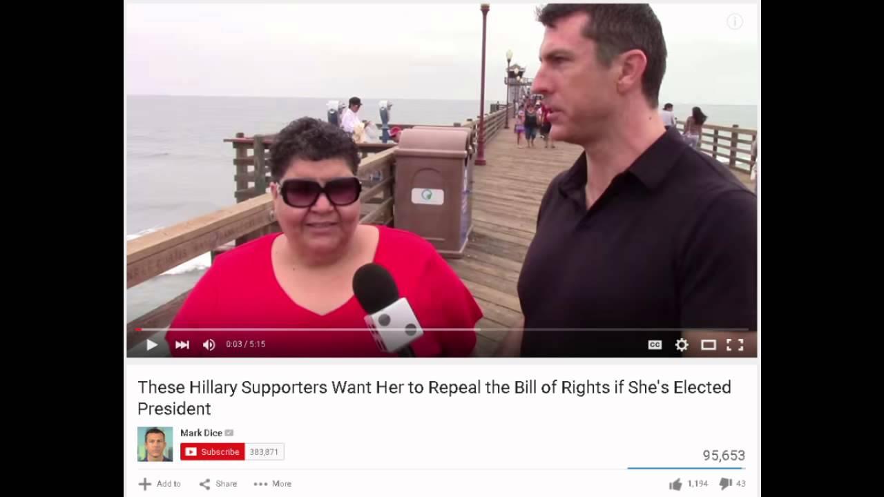 People are Stupid: Supporting Hillary Clinton Repealing the Bill of Rights! WTF?