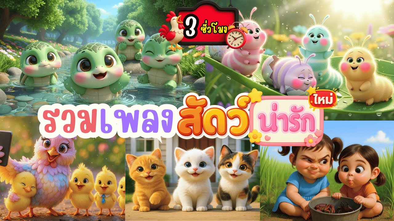 รวมเพลงสัตว์น่ารักยาวๆ 3ชั่วโมง l โดยDoodeekids #เพลงเด็กยาวๆ #เพลงเด็ก #เพลงอนุบาล #เพลงเด็กเต้น
