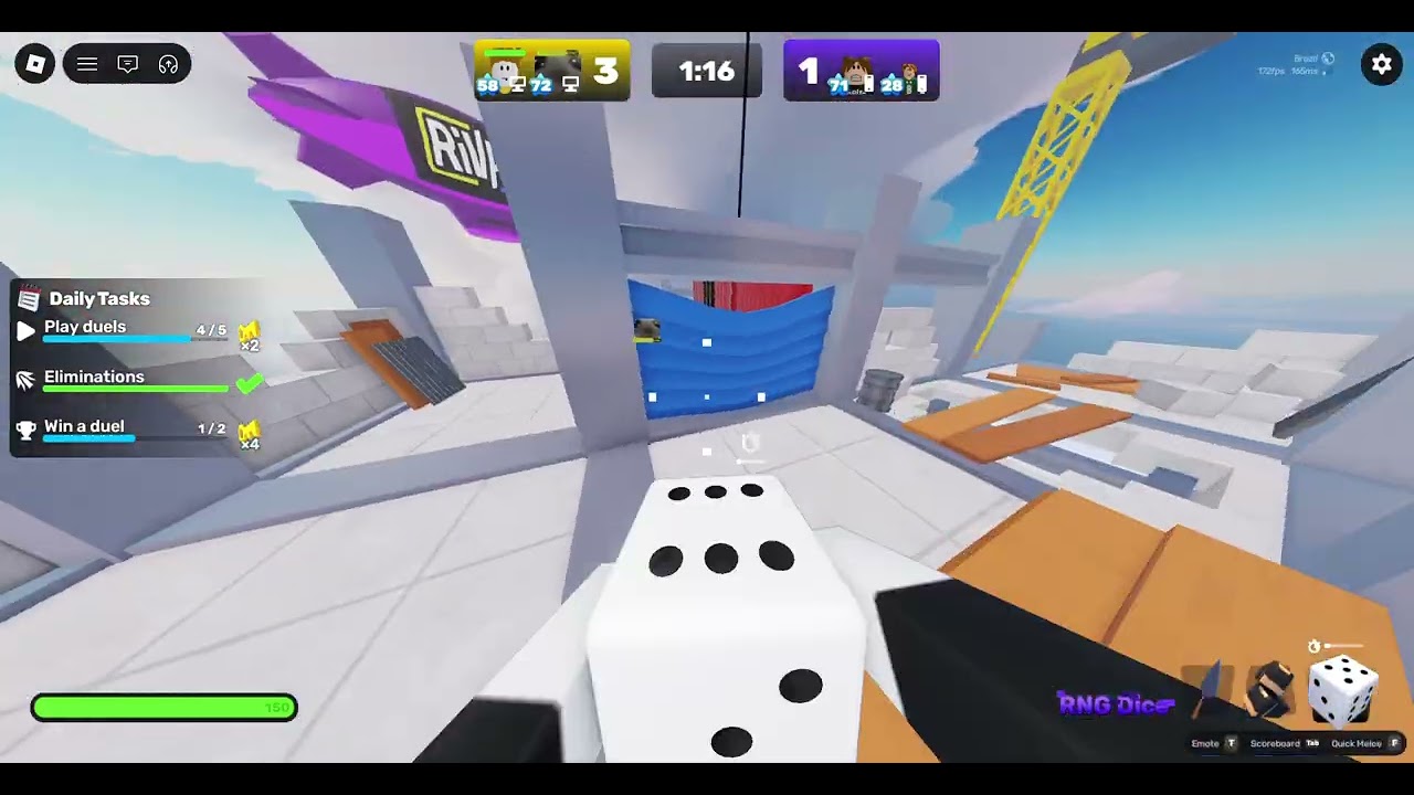playing rivels on robloxs whith random wepons
