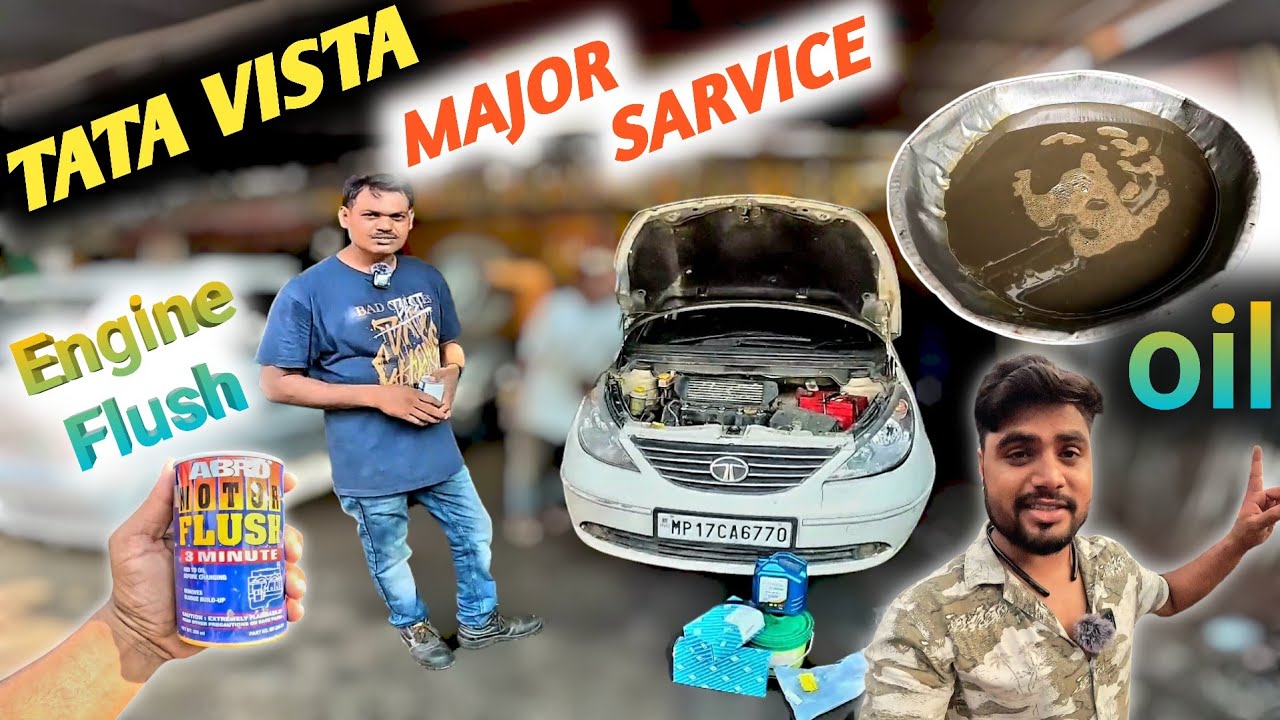 TATA VISTA MAJOR SARVICE 1.8 लाख K.M😱|Tata Vista Engine &Gear oil Replace||Engine Flush||Belt Chenge