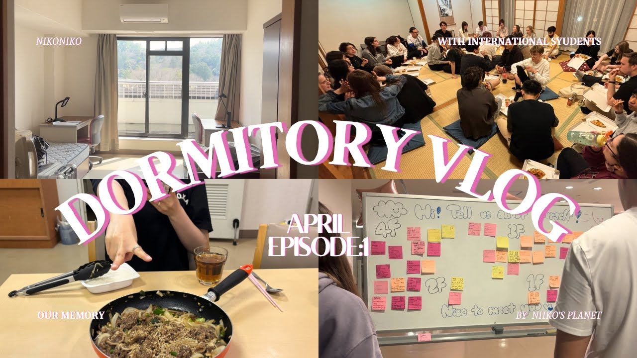 50人の留学生&韓国人のルームメイトと生活する日本人大学生/Dormitory Vlog#1(ENG/KOR)