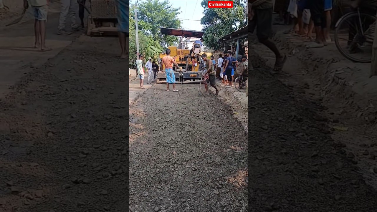 Road Construction Process: How an WMM Paver Works! #construction #road #short @CivilSrikanta