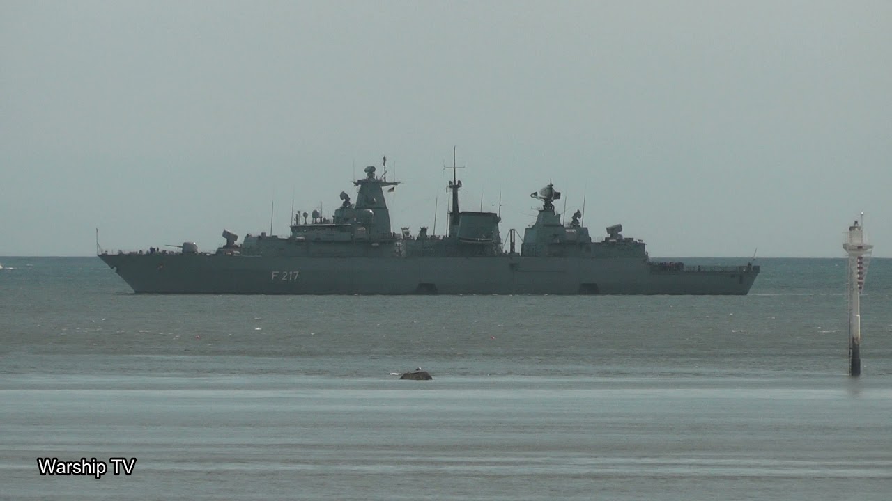 GERMAN NAVY BRANDENBURG CLASS FRIGATE FGS BAYERN F217 IN PLYMOUTH SOUND - 19th May 2021