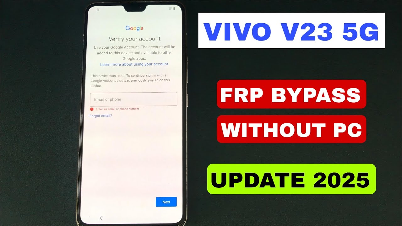 VIVO V23 5G (V2130) FRP BYPASS ‼️ WITHOUT PC ‼️ NEW UPDATE 2025