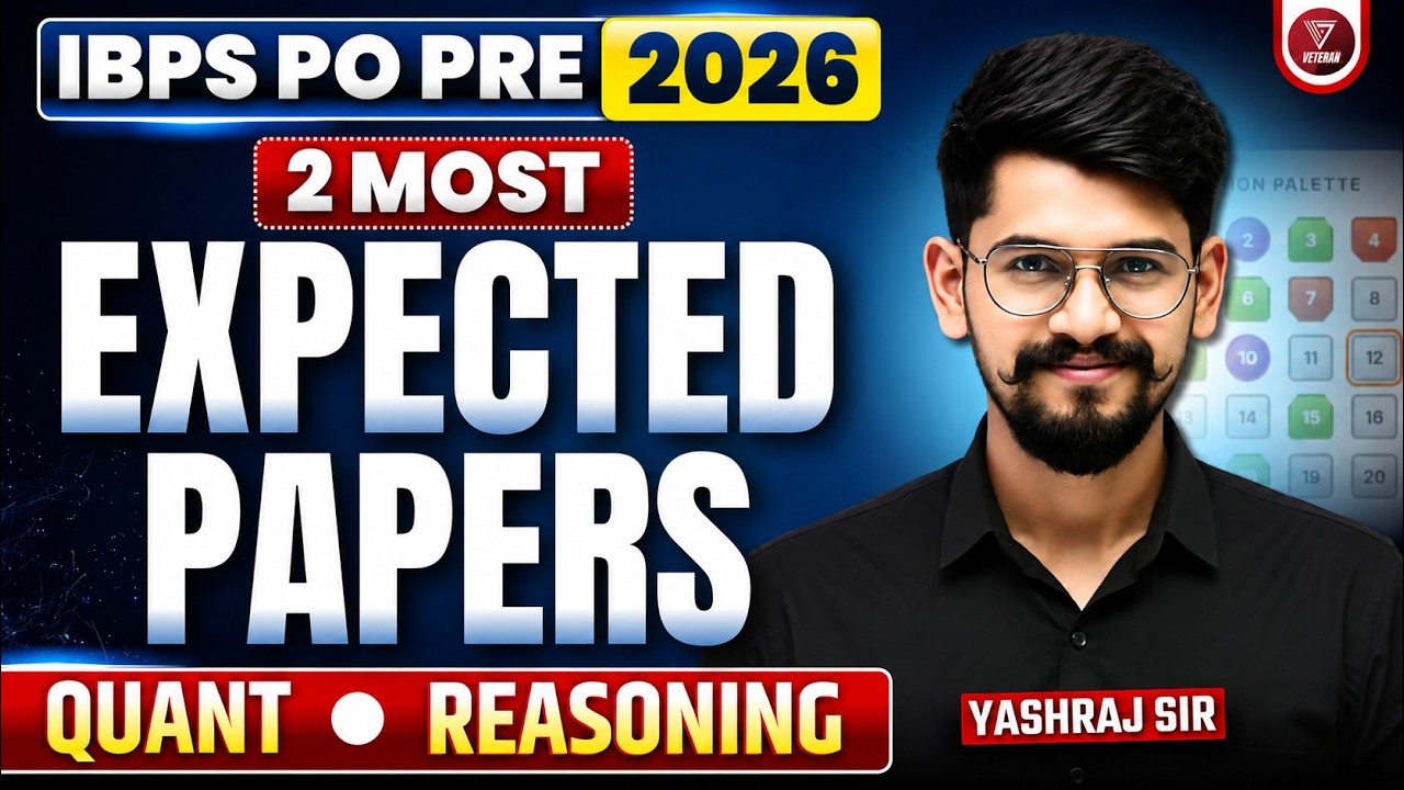 🏅Expected Paper | Quant | Reasoning | IBPS PO Prelims 2026 | Yashraj Sir