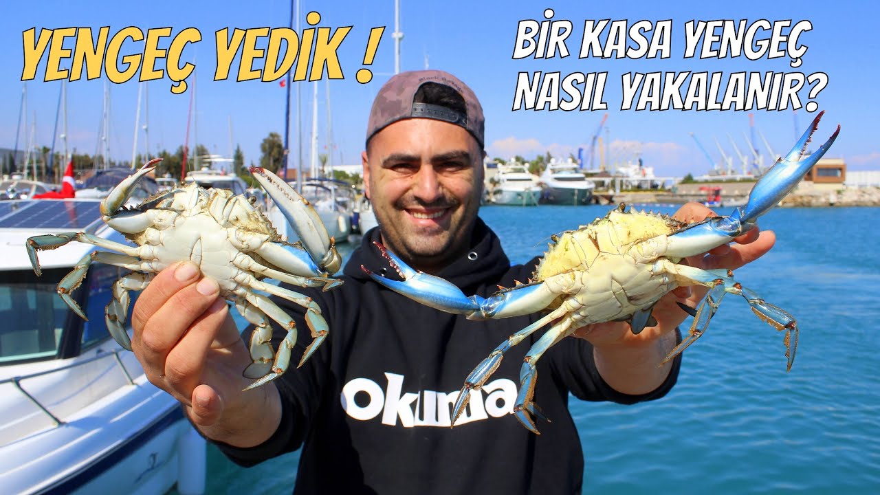 Mavi Yengeç Yakalayıp Yedik !! / En Kolay Pişirme Tarifi ( Blue Crab Catch & Cook )