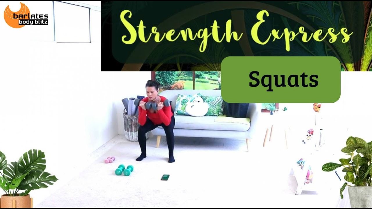 15 Min Lower Body workout with Weights - BARLATES BODY BLITZ Strength Express Squats